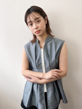 ネルケ 立川(nelke) 切りっぱなしボブ/小顔レイヤー/ベージュカラー