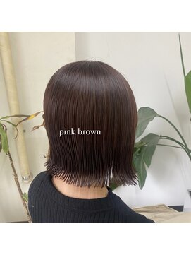 アマネク(AMANEQ by THISCOVER.) ぷっつり切りっぱなしボブ/pink brown