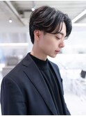 メンズセンターパートパーマ/刈り上げモテヘア/スパイラルパーマ