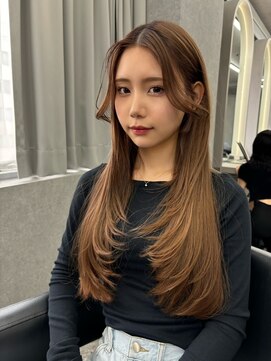 ボタン ハカタ(VOTAN hakata) 博多/韓国ヘア/センター分け/ベージュカラー/レイヤーカット