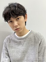カルマパーマ/ベリーショート/ダークアッシュ/ニュアンスパーマ