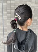 キッズヘアゴムアレンジ