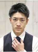 メンズビジネスツーブロックショートバーバーフェード眉毛カット