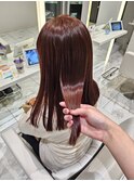 ミディアムヘア/オレンジブラウンカラー/4stepトリートメント