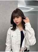 【前田七音】オリーブグレージュ/透明感カラー/ミディアム