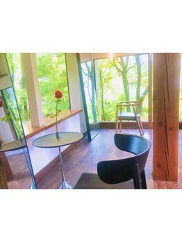 《まるで森の中にいるような隠れ家サロン》