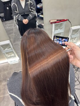 ファビ 渋谷(Fab) くびれヘア/暗めカラー/アプリコットオレンジ/縮毛矯正