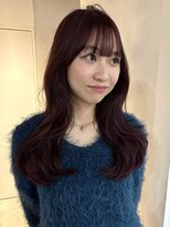 チル 福井駅前店(Chill)&nbsp;福井ワインレッド韓国くびれヘアレイヤーカット学生髪質改善