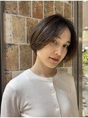 大人可愛いフェミニンボブ伸ばしかけヘアワンカールボブ