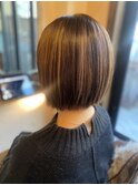 50代×ボブ×ハイライト