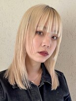 トップヘアーテラス(TOPHAIR TERRACE)&nbsp;知立姫カットミディアムウルフレイヤーハイトーンベージュ20代