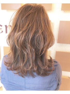 アリーナ 緑が丘店(arena) セミロングのコテ巻きスタイル(N)