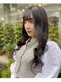 韓国風暗髪l　編み込みエクステ　胸下ロング