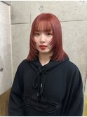 【顔周りレイヤー】【ウルフカット】【ピンクブラウン】