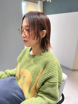 アム(amu) ハイライトベージュ×ぷつっとボブ/ボブウルフ/ボブレイヤー