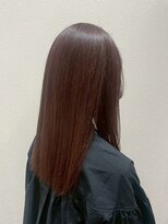 アクセ ナチュラルストレート×チャコールグレー大人可愛いロング