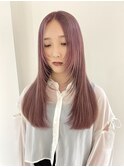 くびれヘアアプリコットオレンジ夏ハイライトカラーレイヤー