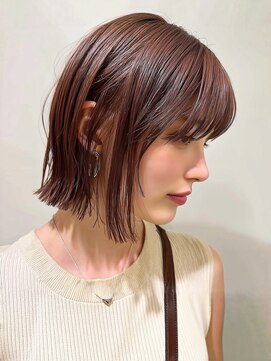 ノラギンザユー(NORA GINZA/U) 切りっぱなし外ハネボブ艶暗髪シースルーバング