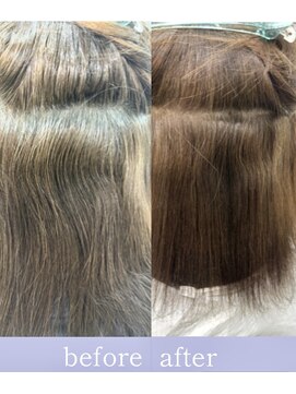 ニックピック(NicPic) カラー+【脱　縮毛矯正　3回目】1