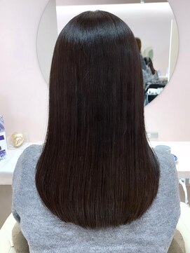 ソンノ(sonno) アッシュブラック セミロング 髪質改善 ストレートヘア