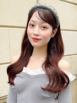 レア 表参道(L'ea) ピンクベージュ前髪イメチェンアンブレラカラークールショート