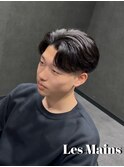 メンズセンターパート