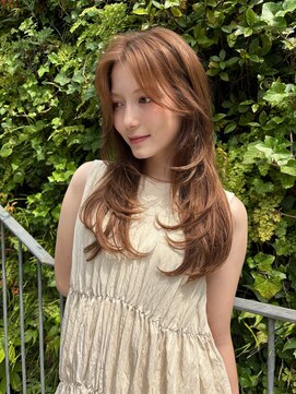 オブ ヘアー 自由が丘 ウエスト(Of HAIR WEST) オリーブベージュ　韓国レイヤー　ミルクティーベージュ