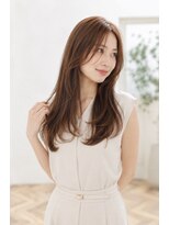 バグズ ヘアデザイン 桔梗が丘店(Baguz HAIR DESIGN)&nbsp;くびれレイヤーシースルーバング艶感モカベージュ