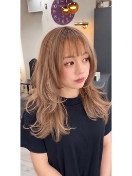 プードゥ(Puo-Du) 韓国風レイヤーカット×ミルクティーベージュ×顔周りレイヤー