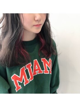 テクライズ 豊橋店(TECHRISE) グレーアッシュ×ピンクインナーカラー