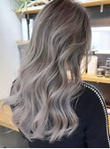 ドレスヘアショコラアッシュヘルシースタイルふんわりカール前髪