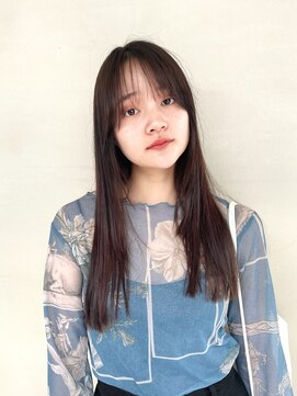 メゾンドイギー(MAISON de IGGY) アースカラーレイヤーロングニュアンスカラーアッシュブラック