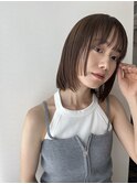 レイヤーボブ　フェイスレイヤー　透明感カラー