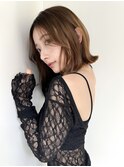 グレージュハイライトベージュカラーインナーカラーボブショート