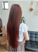 ロング × ボルドーカラー