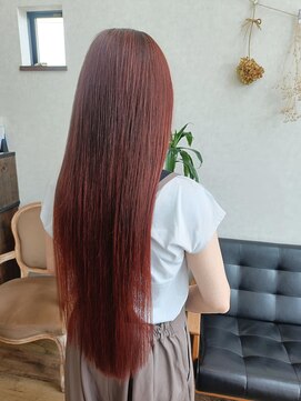 ウルスヘアー(ulus hair) ロング × ボルドーカラー