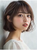 くせ毛活かしボブ×丸みシルエットで上品柔らか[西宮北口]