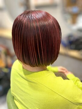 アース モード 新小岩店(EARTH/M) チェリーレッド×ボブ