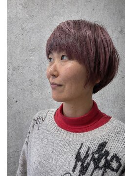 テラ(terra) 透明感ラベンダーピンク×コンパクトマッシュショートボブ