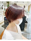 ピーチカラー似合わせショート