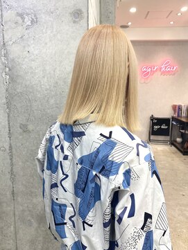 アジールヘア 北千住駅西口店(agir hair) ハイトーン抜きっぱなしペールベージュ韓国ハイトーン北千住