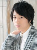 斜めバングオシャレパーマのアースカラーショートウルフU北浦和