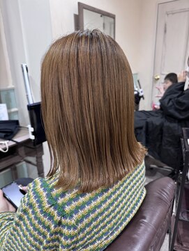ラボヌールヘアーノーブル 新越谷店(La Bonheur hair noble) 極上髪質改善/切りっぱなしボブ/ナチュラルベージュ