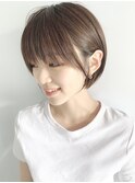 大人ナチュラル前下がりショートボブ王道耳かけショート