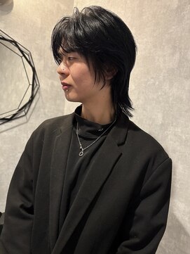 アビー(ABEY) メンズウルフ/刈り上げなし/ブルーブラック