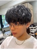 刈り上げマッシュ◎メンズパーマスパイラルパーマ韓国風束感