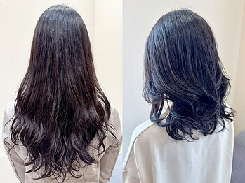 ヘアーサロン エクラ(HAIR SALON eclat)の写真/『可愛い×朝ラク』を実現☆アレンジで雰囲気も変わる2wayヘア♪コテ巻き風パーマで再現性抜群！【都城】