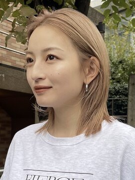 サンクマーケット 渋谷(cinq MARKET) 渋谷タッセルボブレイヤー切りっぱなしボブケアブリーチカラー◆