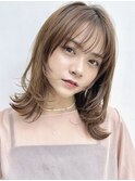 ☆シースルーバング 大人気のくびれヘア ミディアムレイヤー☆