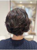首元細見え！ふんわりショートパーマ|30代|40代|50代